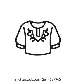 Blusa elegante com detalhes bordados para um olhar sofisticado chique Um design atemporal que combina tradição com estilo moderno