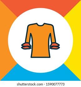 Elegant blouse icon colored line symbol. Premium quality isolated circular flounce sleeve element in trendy style.