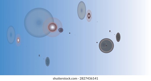 Elegant blue abstract background featuring multiple soft glowing circles, subtle lens flares, atmospheric light effects, and smooth gradient tones for modern creative design projects.