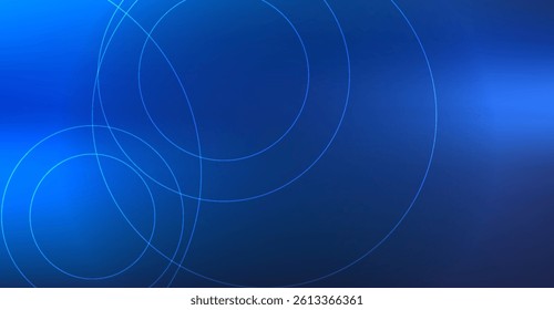 Elegant Blue Abstract Background with Overlapping Circles, Modern Digital Art with Smooth Gradients and Geometric Shapes for Creative Design Projects