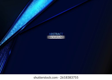 Elegant Blue Abstract Background Vector Illustration. Modern Black With Golden Shapes with lines golden glowing. Vector illustration