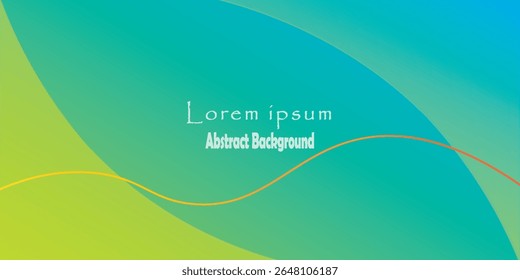 Fundo abstrato azul elegante com linha dourada ondulada e ilustração vetorial de texto