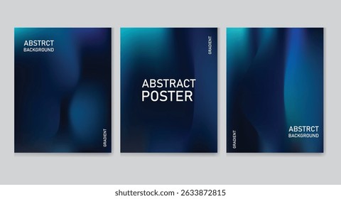  Elegant  blue abstract gradient backgrounds with smooth light effects. Ideal for posters, business designs, flyers, and digital presentations.