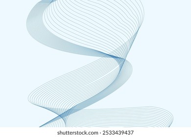 Elegant Blue Abstract Wave Flow Modern Minimalist Design Element
