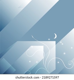 Elegante fondo azul con elementos de arte lineal
