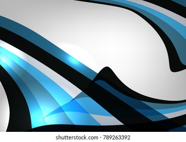 Elegant blue background with smooth lines, vector wallpaper.