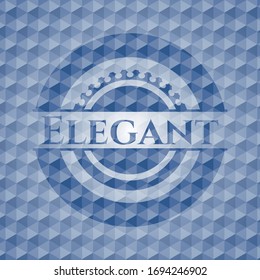 Elegante placa azul con motivos geométricos. Ilustración vectorial. Detallado.