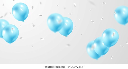 elegant blue balloon background For decorating festive events Vector illustration