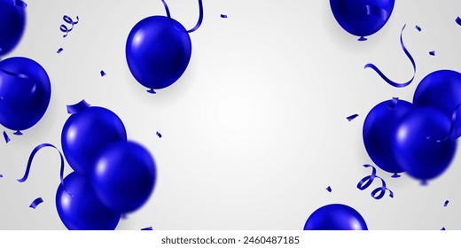 elegante fondo azul del globo Para la decoración de eventos festivos Ilustración vectorial