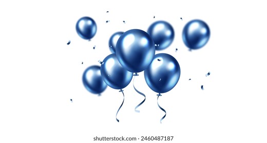 elegante fondo azul del globo Para la decoración de eventos festivos Ilustración vectorial