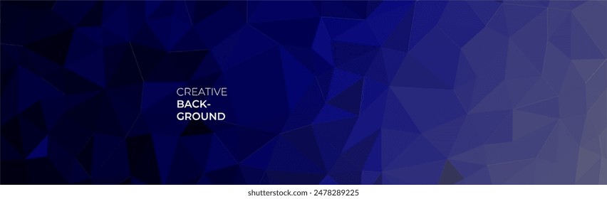 elegant blue banner background with triangles shape