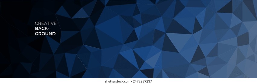 elegante fondo de Anuncio azul con forma de triángulos