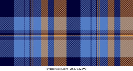 Elegant blue, beige, and dark navy plaid pattern. Perfect for textile design, fashion, apparel, and website backgrounds.