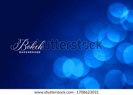 elegant blue bokeh lights background with text space