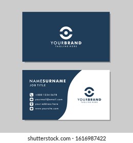 Elegant Blue Business Card Design Template. Professional Visiting Card.