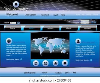Elegant blue Business class web page template for your site .Very easy to edit.