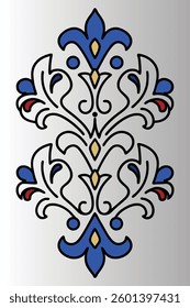  Elegant blue butterfly with floral ornamental design on contrasting backgrounds.