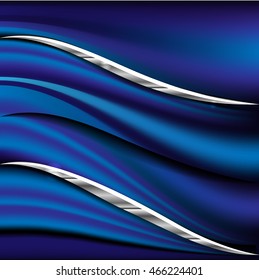 Elegant blue card, background with simple silver shapes