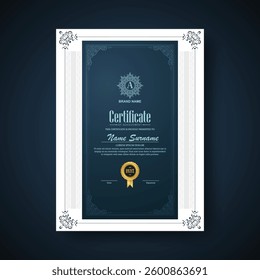Elegant blue certificate of achievement award template