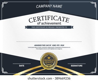 elegant blue certificate vector illustration template