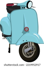 elegant blue classic motor scooter