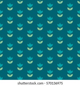 elegant blue color Holland tulip repeatable motif. simple laconic vector illustration design. seamless background for wrapping paper or fabric
