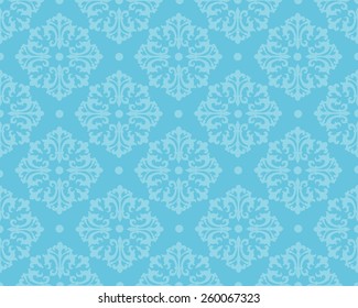 Elegant blue damask pattern background / wallpaper