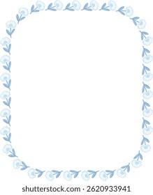 Elegant Blue Floral Border Frame Design