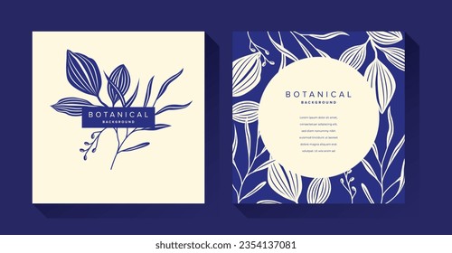 Elegant Blue Floral Botanical Background