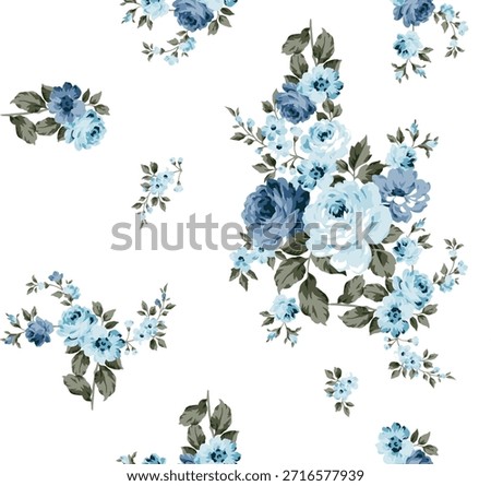 Elegant Blue Floral Pattern for Design Backgrounds