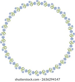 Elegant blue flower wreaths and floral frames. Perfect for weddings, invites, spring designs and botanical art. 