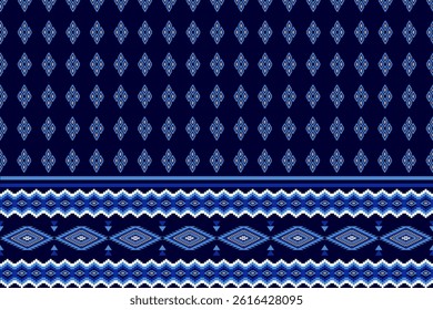 Elegant Blue Geometric Textile Pattern