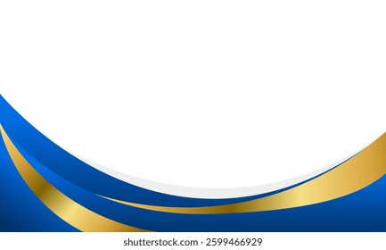 Elegant blue and gold Abstract curve background. Modern luxury design. Suitable for Invitations, awards, templates, banners, covers, posters, presentation, websites, and pages