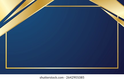 Elegant blue and gold certificate background