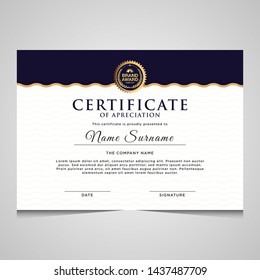 elegant blue and gold diploma certificate template. Use for print, certificate, diploma, graduation