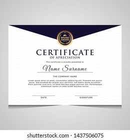 elegant blue and gold diploma certificate template. Use for print, certificate, diploma, graduation