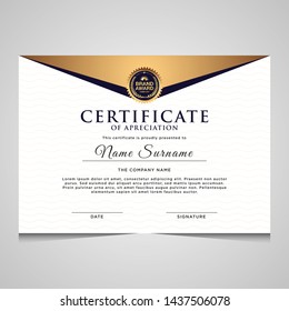 elegant blue and gold diploma certificate template. Use for print, certificate, diploma, graduation