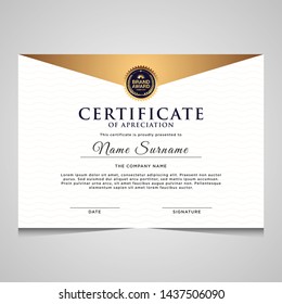 elegant blue and gold diploma certificate template. Use for print, certificate, diploma, graduation