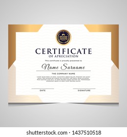 elegant blue and gold diploma certificate template. Use for print, certificate, diploma, graduation