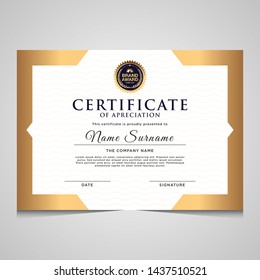 elegant blue and gold diploma certificate template. Use for print, certificate, diploma, graduation