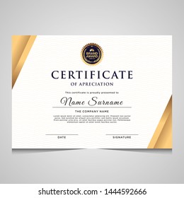 elegant blue and gold diploma certificate template. Use for print, certificate, diploma, graduation