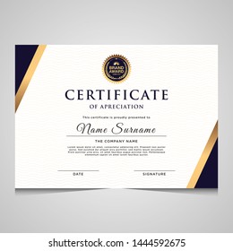 elegant blue and gold diploma certificate template. Use for print, certificate, diploma, graduation