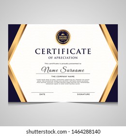 elegant blue and gold diploma certificate template. Use for print, certificate, diploma, graduation