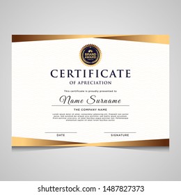 elegant blue and gold diploma certificate template. Use for print, certificate, diploma, graduation