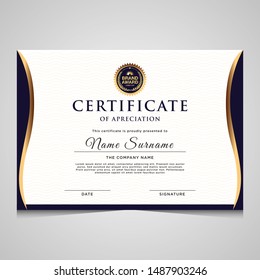elegant blue and gold diploma certificate template. Use for print, certificate, diploma, graduation