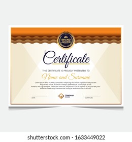 Elegant blue and gold diploma certificate template. Can be used for print, certificate, diploma, graduation, etc.