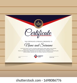 elegant blue and gold diploma certificate template. Use for print, certificate, diploma, graduation