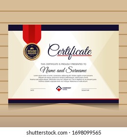 elegant blue and gold diploma certificate template. Use for print, certificate, diploma, graduation