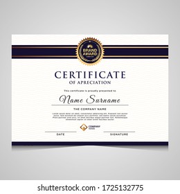 elegant blue and gold diploma certificate template. Use for print, certificate, diploma, graduation