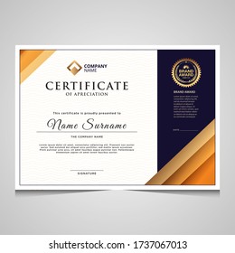 elegant blue and gold diploma certificate template. Use for print, certificate, diploma, graduation